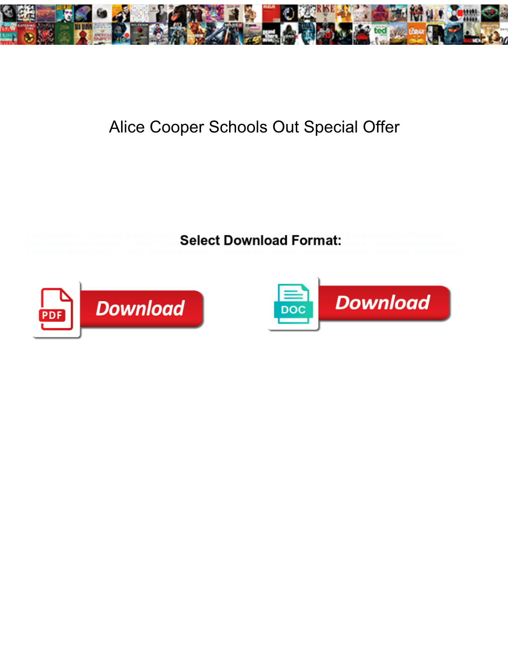 Alice Cooper Schools out Special Offer