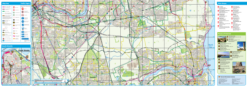 Map Key Traffic Signs Bike Shops Places of Interest South Shields