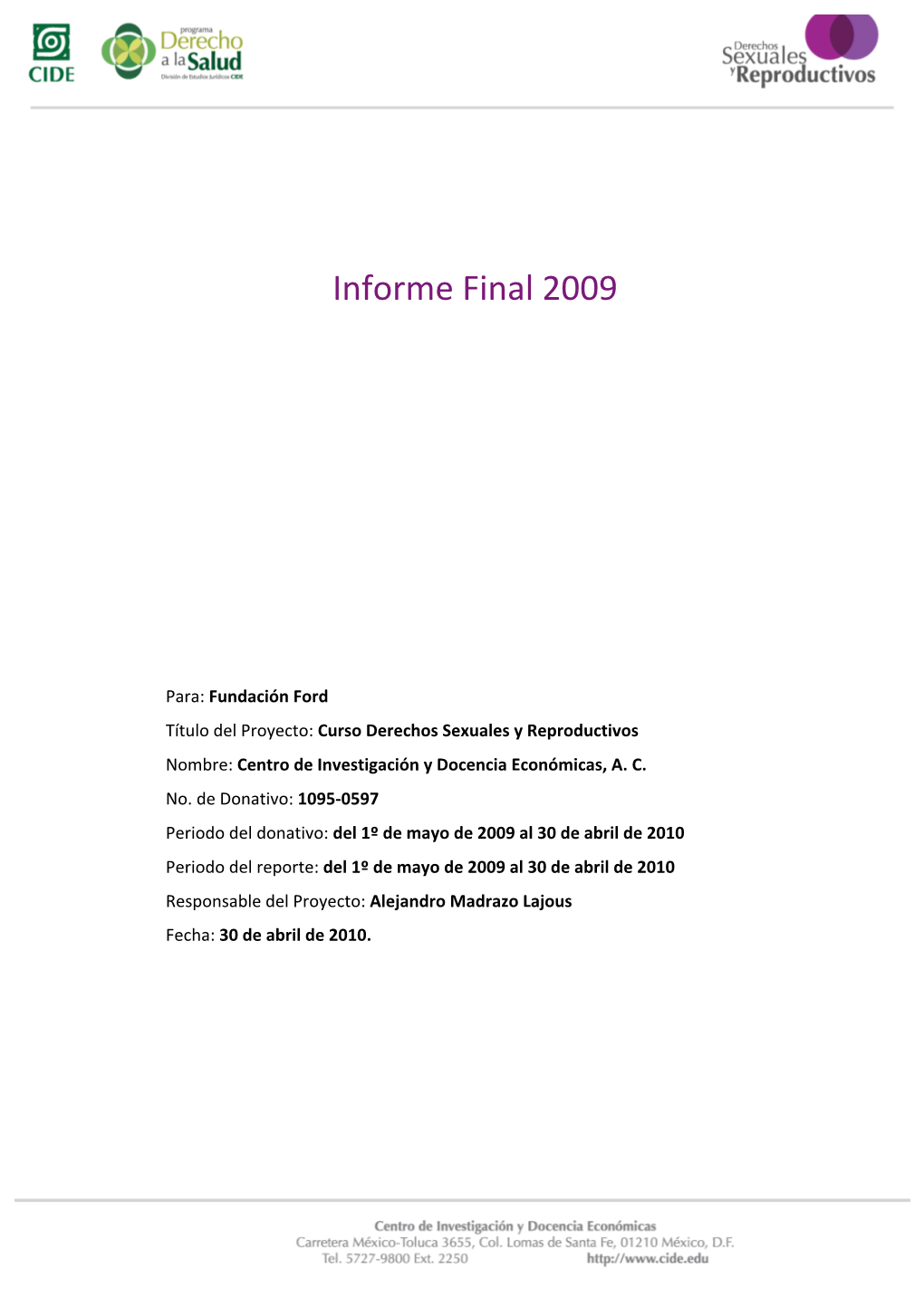 Informe Final 2009
