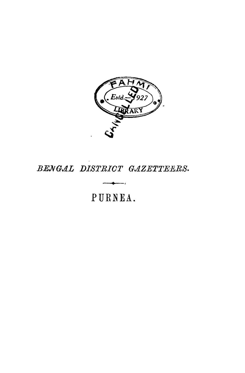 Purjea. Bengal District Gazetteers