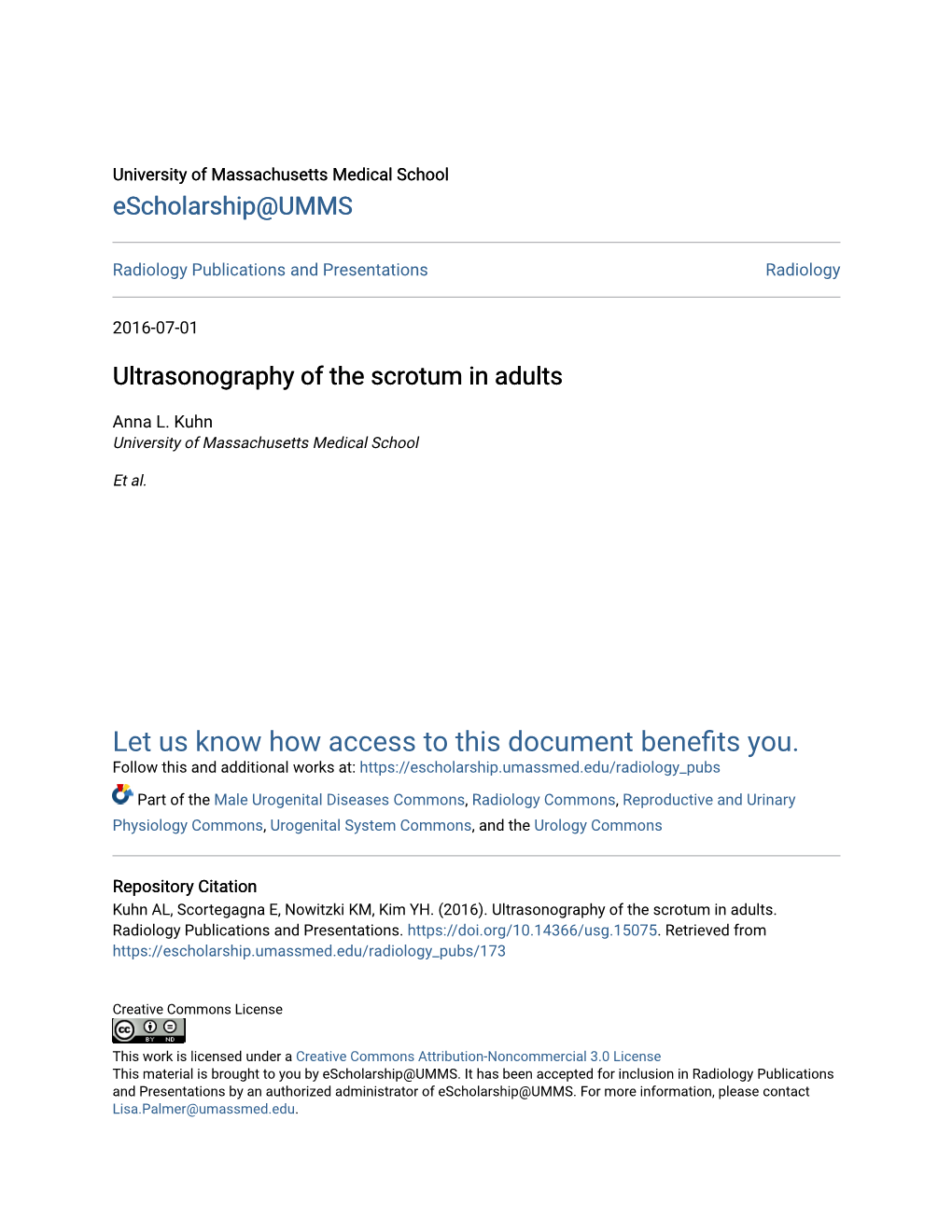 Ultrasonography of the Scrotum in Adults