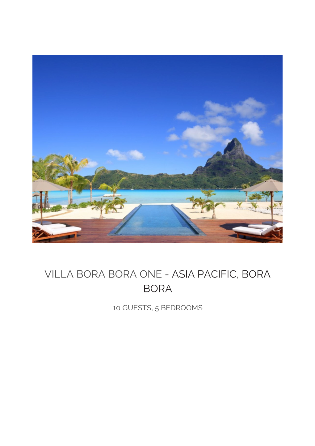 Villa Bora Bora One - Asia Pacific, Bora Bora