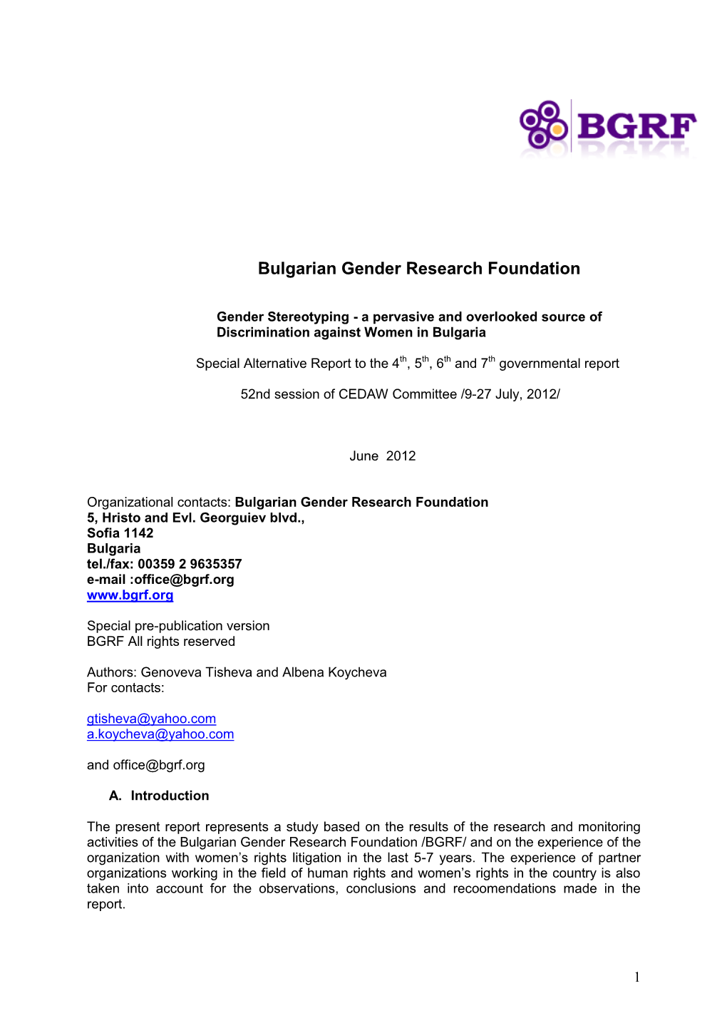 Bulgarian Gender Research Foundation