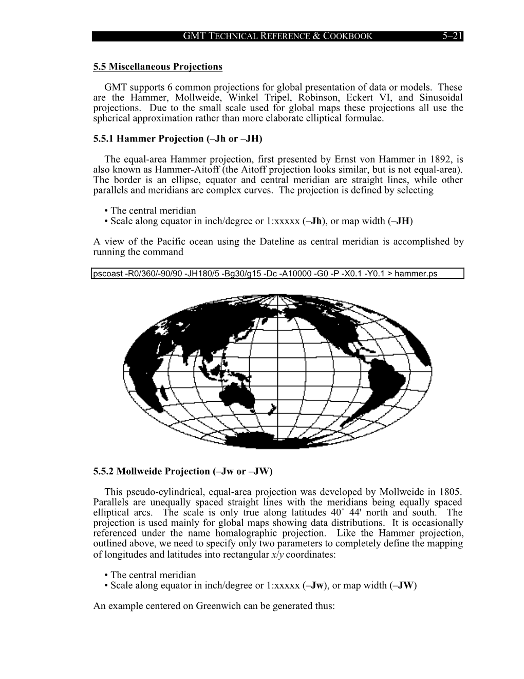 5–21 5.5 Miscellaneous Projections GMT Supports 6 Common