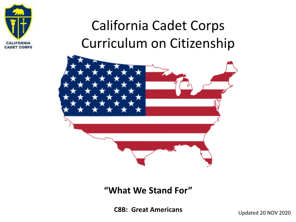 California Cadet Corps Curriculum on Citizenship