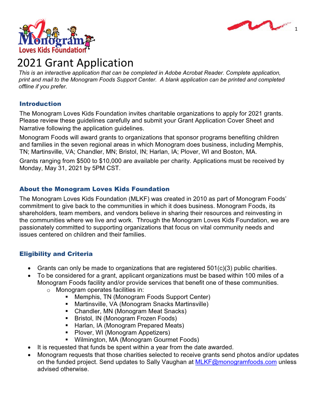 2021 Grant Application