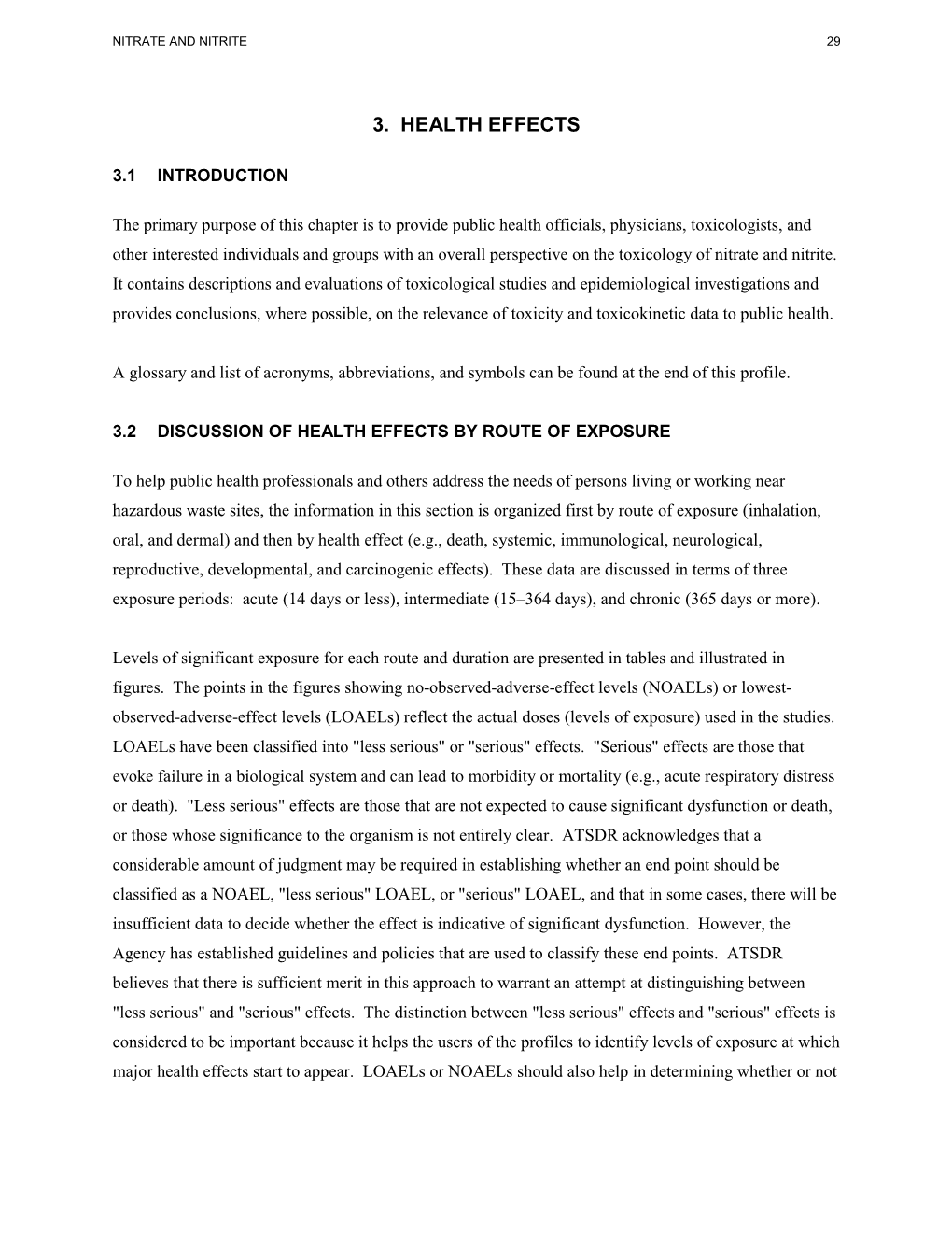 Toxicological Profile for Nitrate and Nitrite