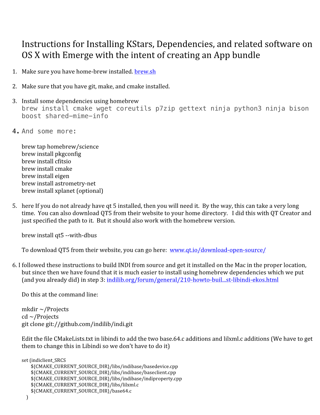 Using Emerge for Kstars on OS X Revised