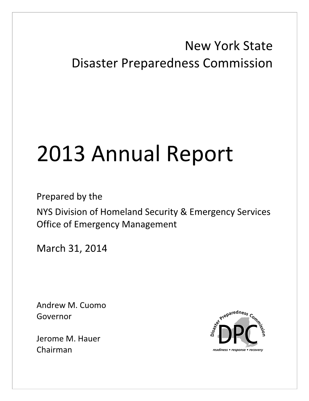NYS Disaster Preparedness Commission