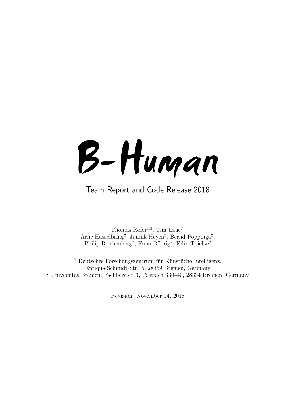 B-Human 2018