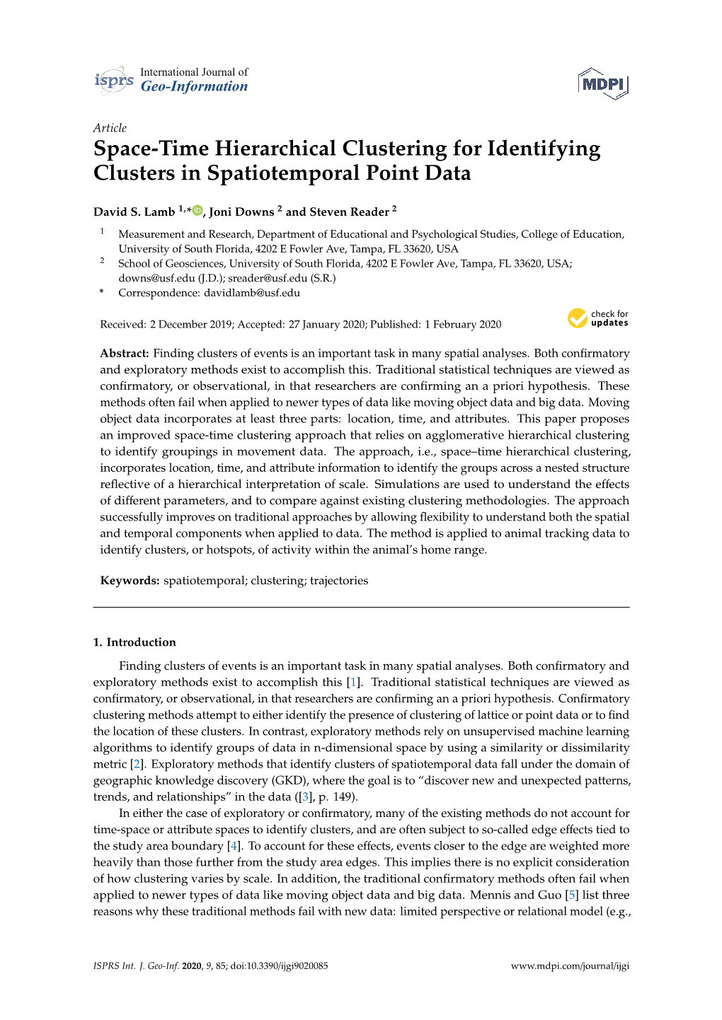 Space-Time Hierarchical Clustering for Identifying Clusters in Spatiotemporal Point Data