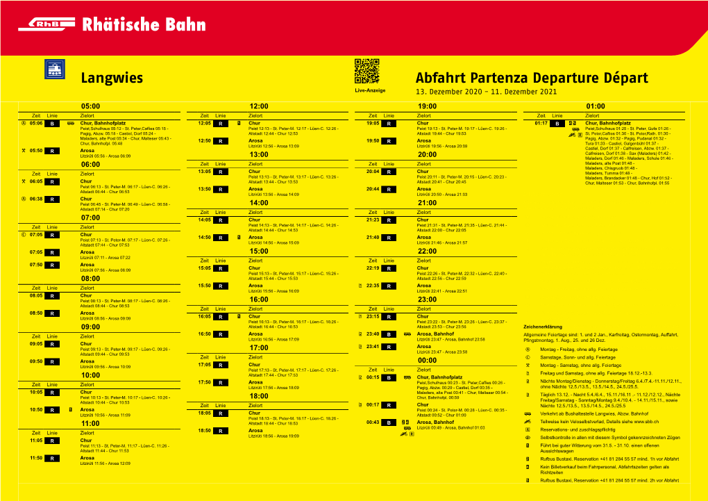 Langwies Abfahrt Partenza Departure Départ Live-Anzeige 13