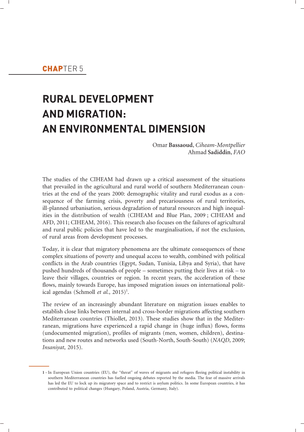 Rural Development and Migration: an Environmental Dimension