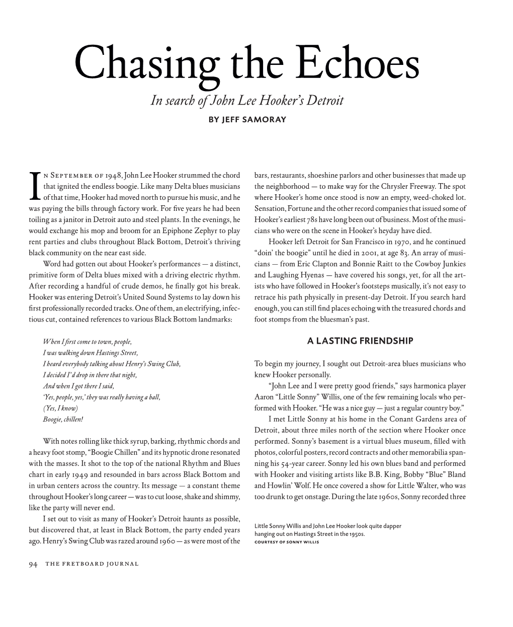 Chasing the Echoes in Search of John Lee Hooker’S Detroit by Jeff Samoray