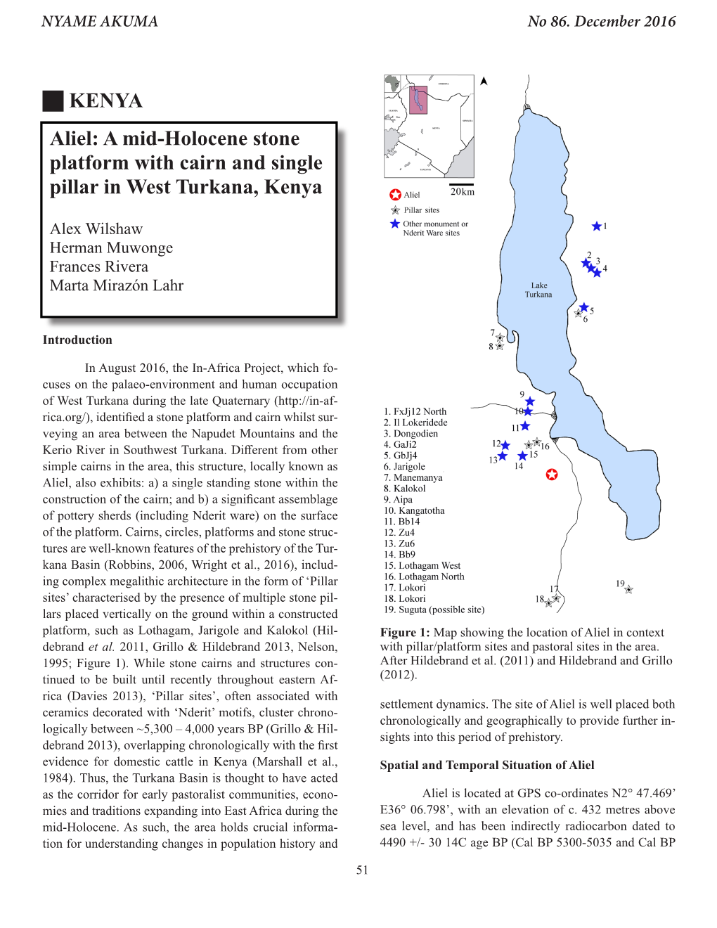 Aliel: a Mid-Holocene Stone Platform with Cairn and Single Pillar in West Turkana, Kenya