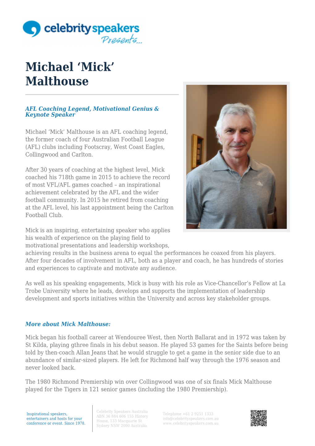 'Mick' Malthouse