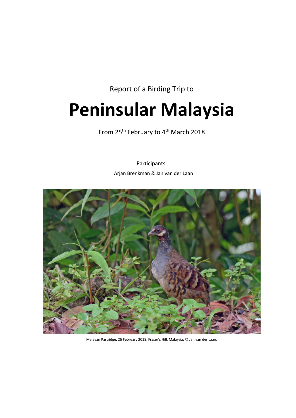 Peninsular Malaysia 2018