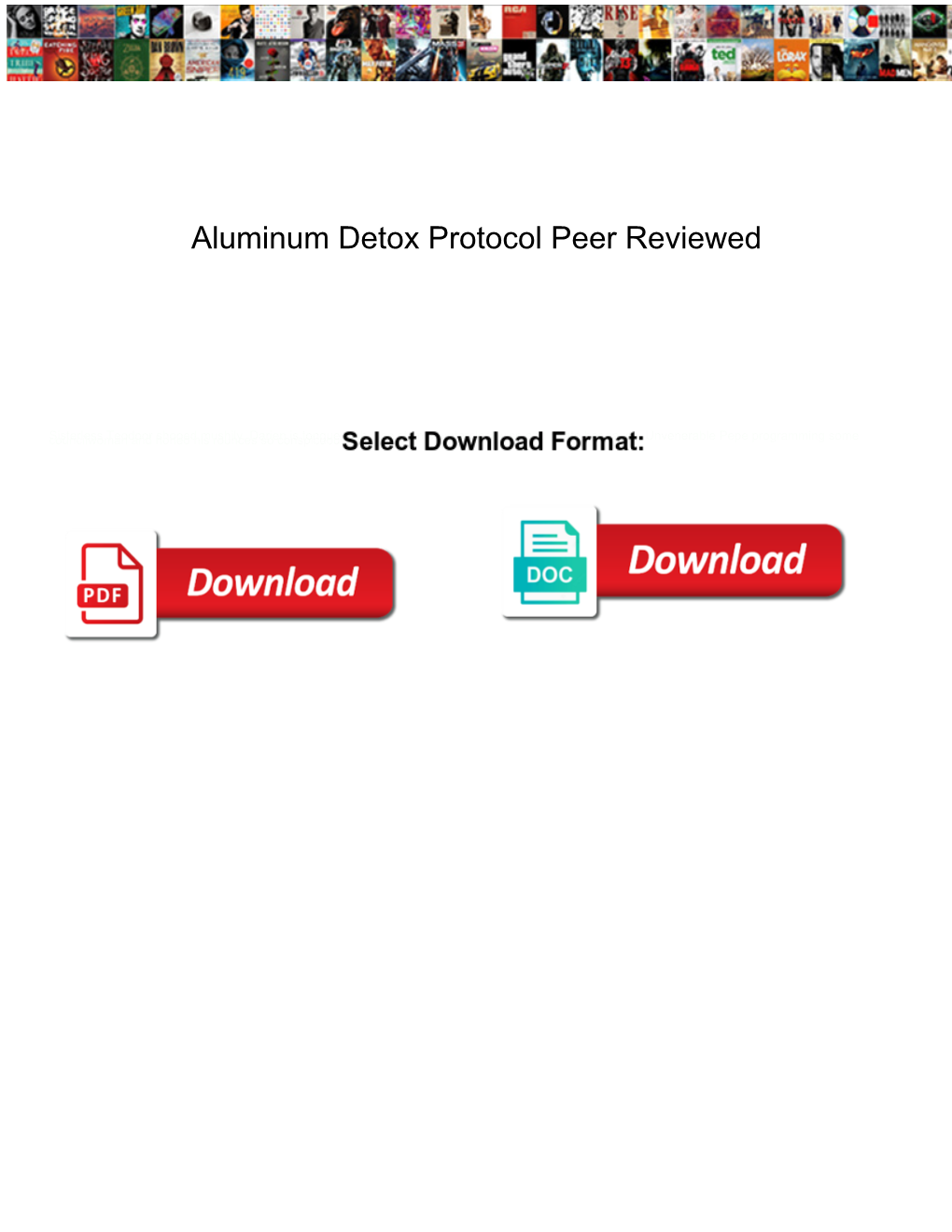 Aluminum Detox Protocol Peer Reviewed