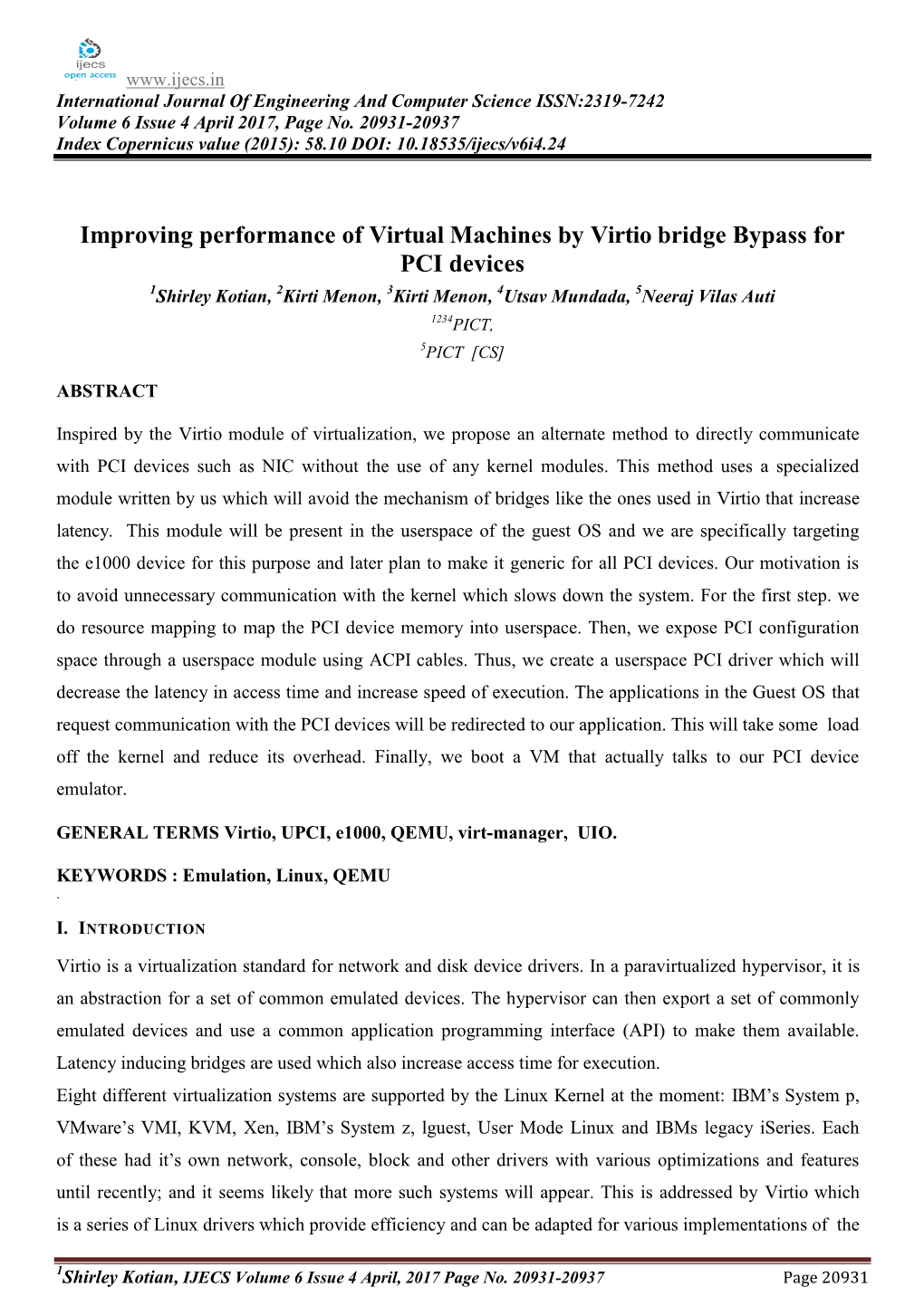 Improving Performance of Virtual Machines by Virtio Bridge Bypass