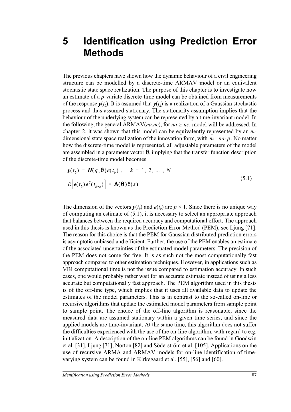 5 Identification Using Prediction Error Methods