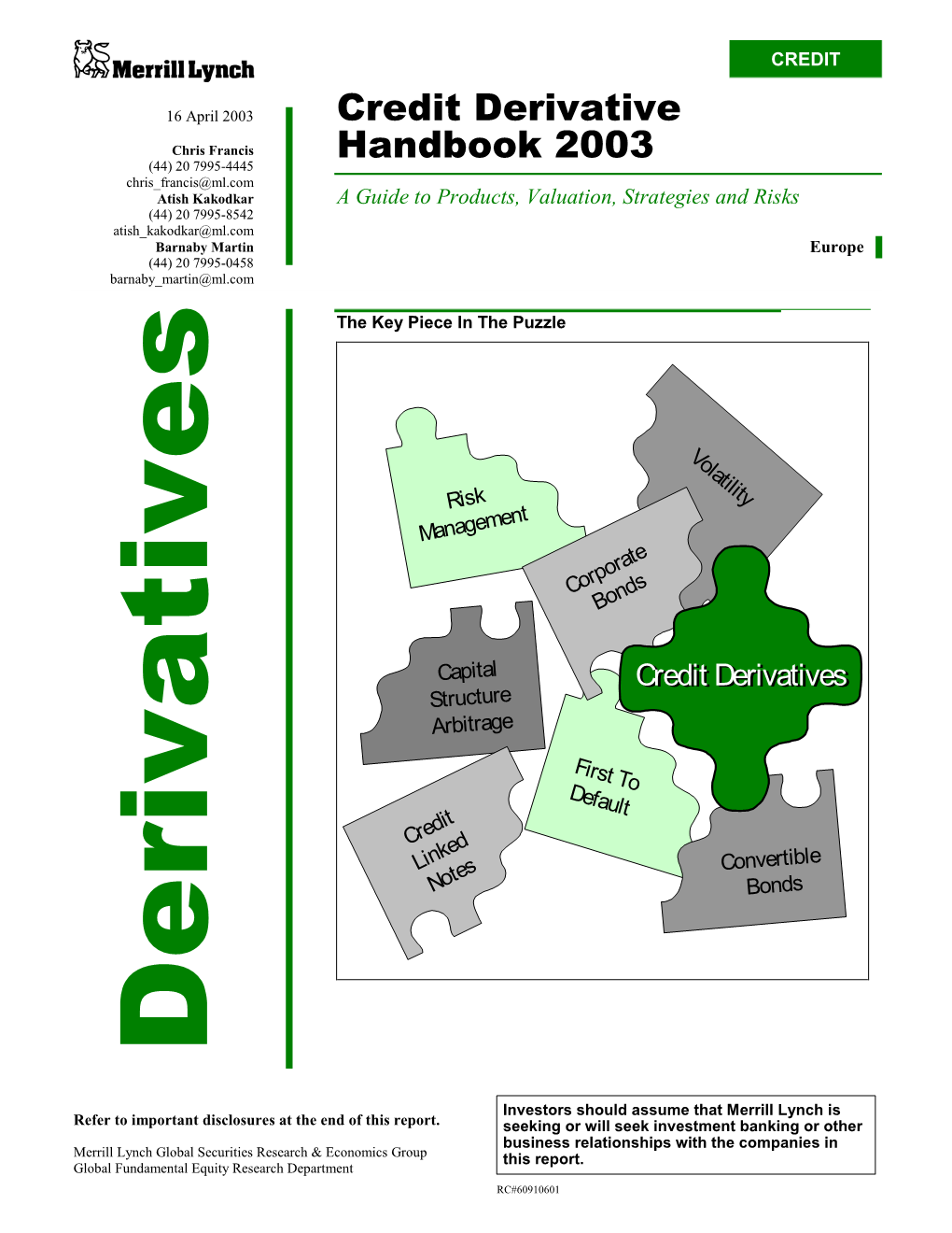 Credit Derivative Handbook 2003 – 16 April 2003