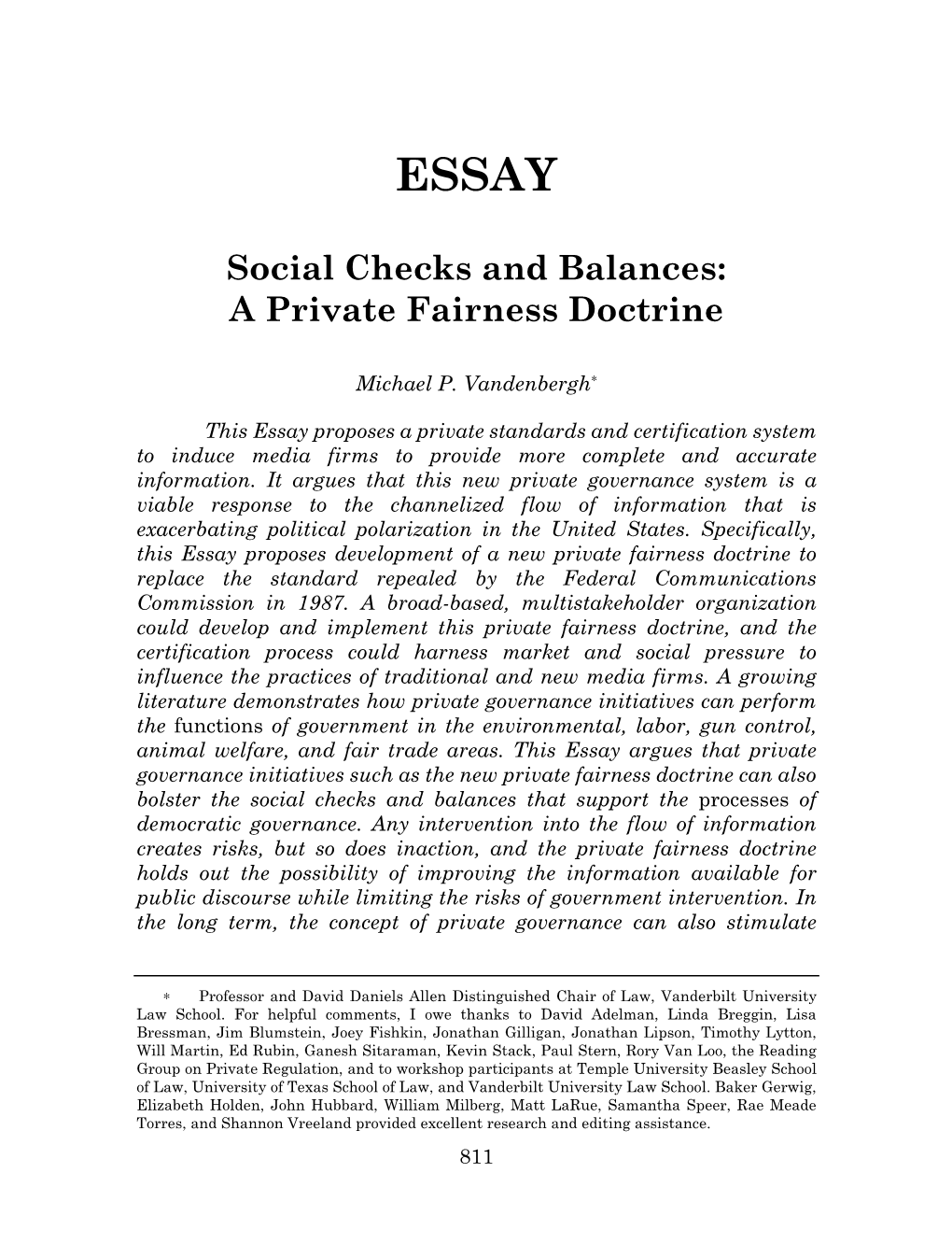 Social Checks and Balances: a Private Fairness Doctrine