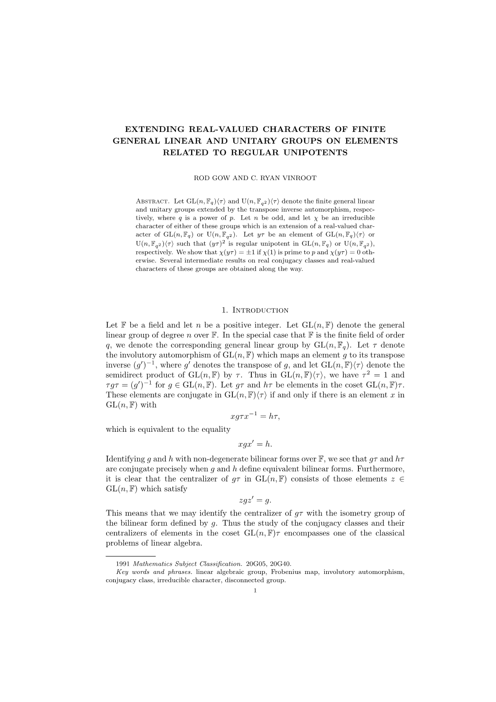 Extending Real-Valued Characters of Finite General Linear and Unitary Groups on Elements Related to Regular Unipotents