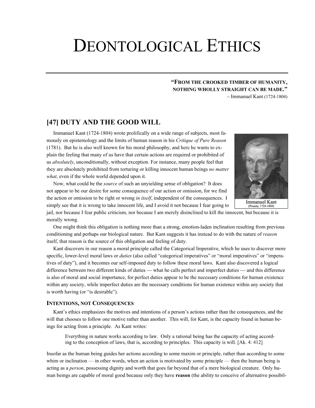 Deontological Ethics