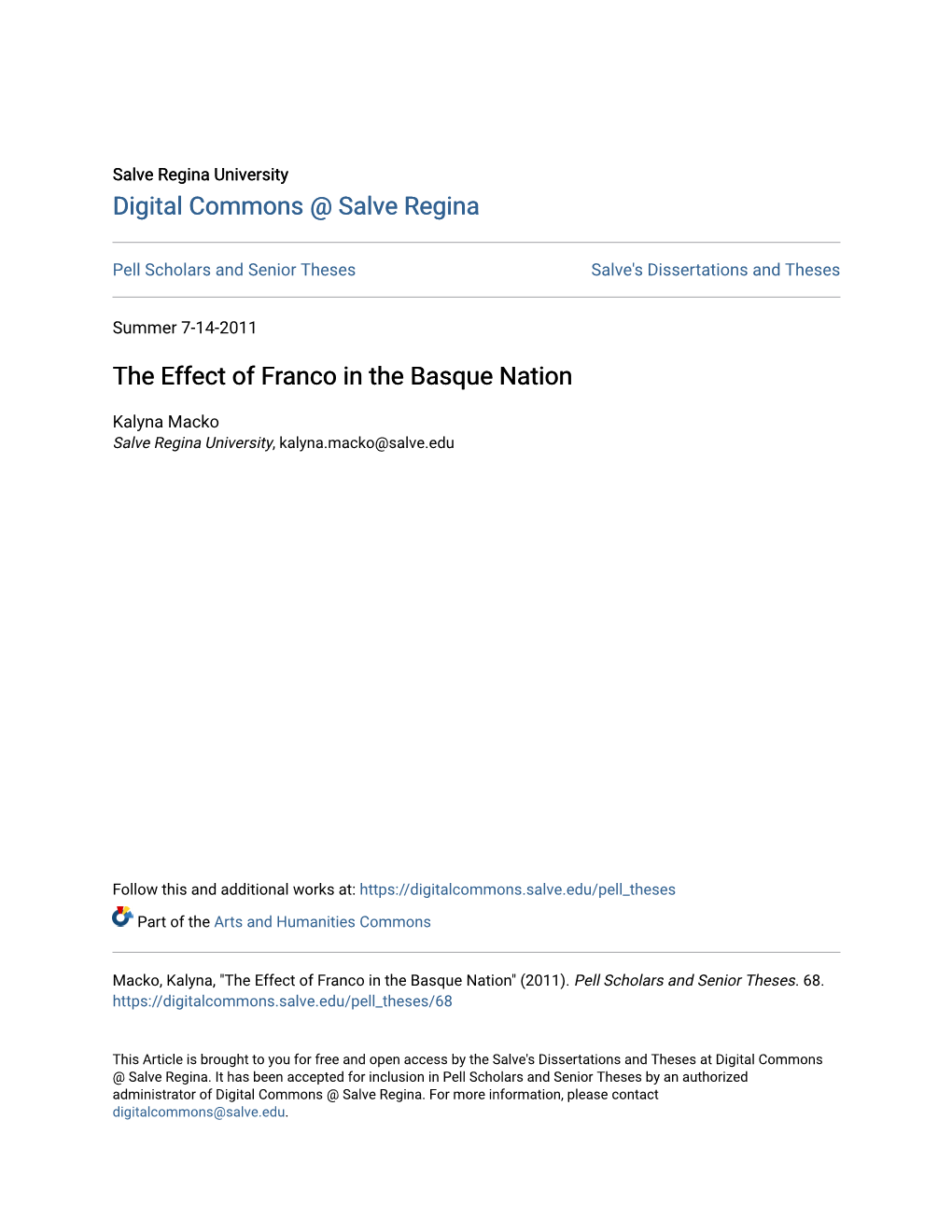 The Effect of Franco in the Basque Nation