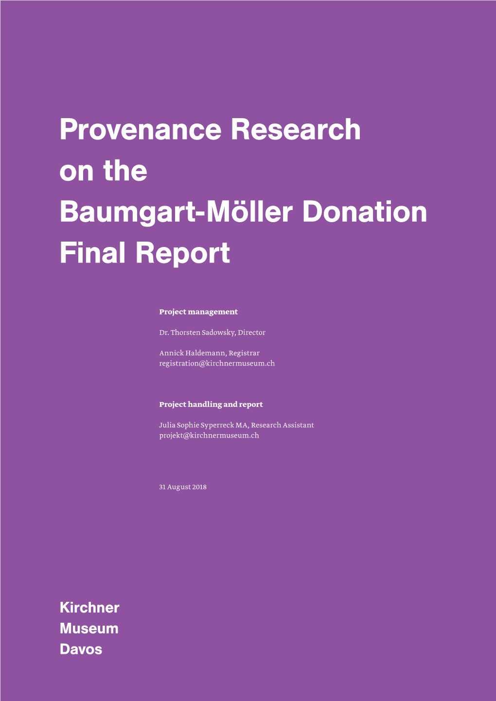 Final Report Provenance Research