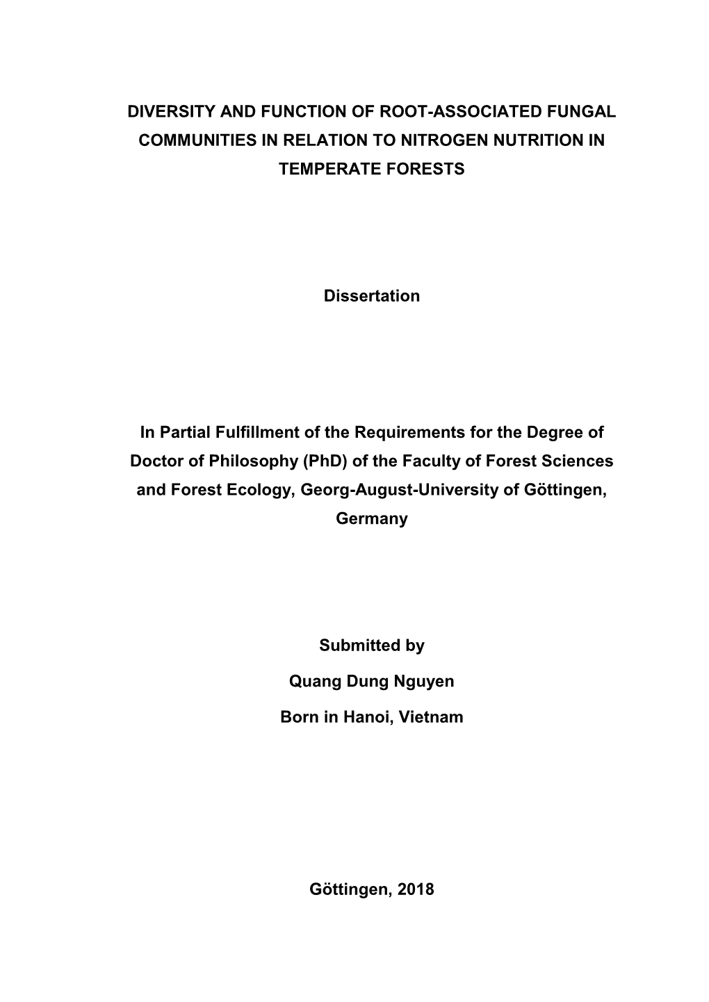 Diversity and Function of Root-Associated Fungal Communities in Relation to Nitrogen Nutrition in Temperate Forests