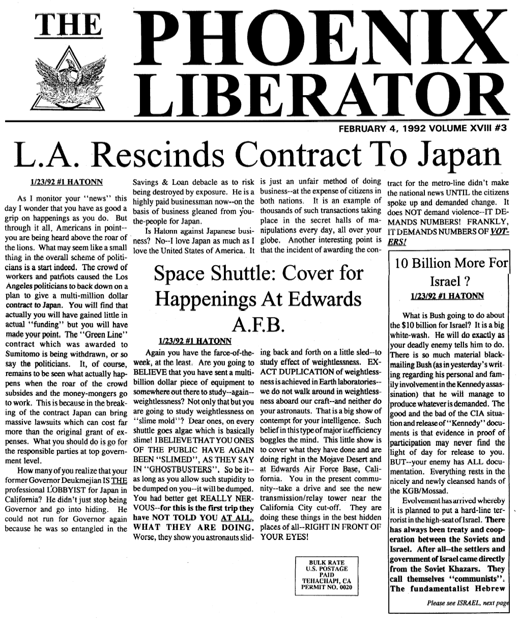 THE PHOENIX LIBERATOR, February 4, 1992