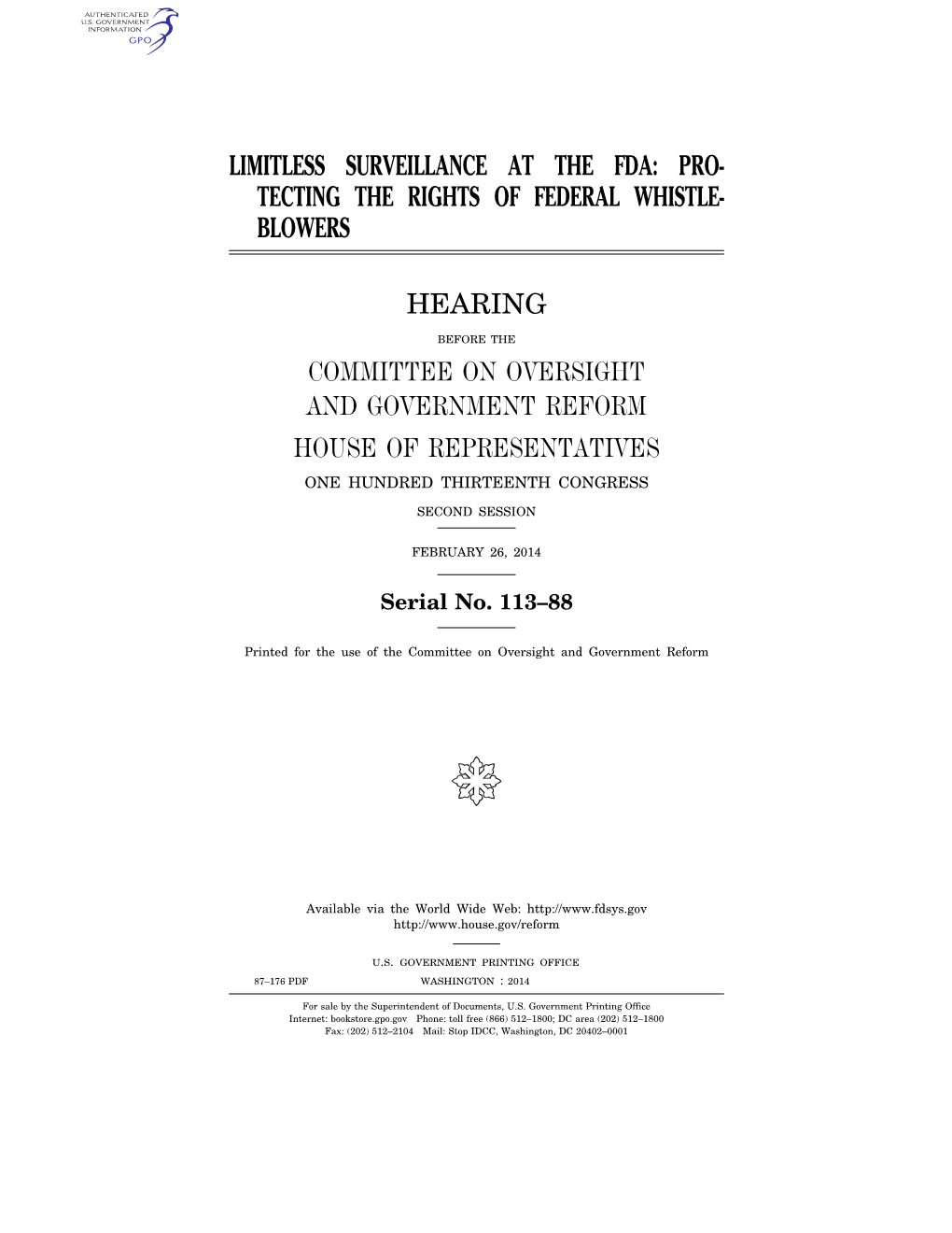 Limitless Surveillance at the Fda: Pro- Tecting the Rights of Federal Whistle- Blowers