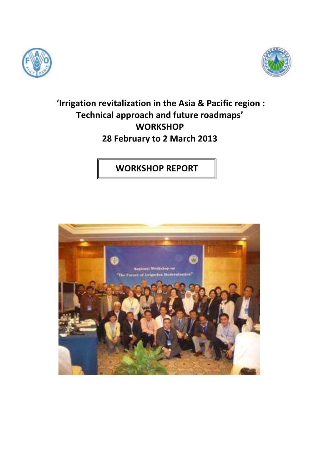 'Irrigation Revitalization in the Asia & Pacific Region : Technical Approach