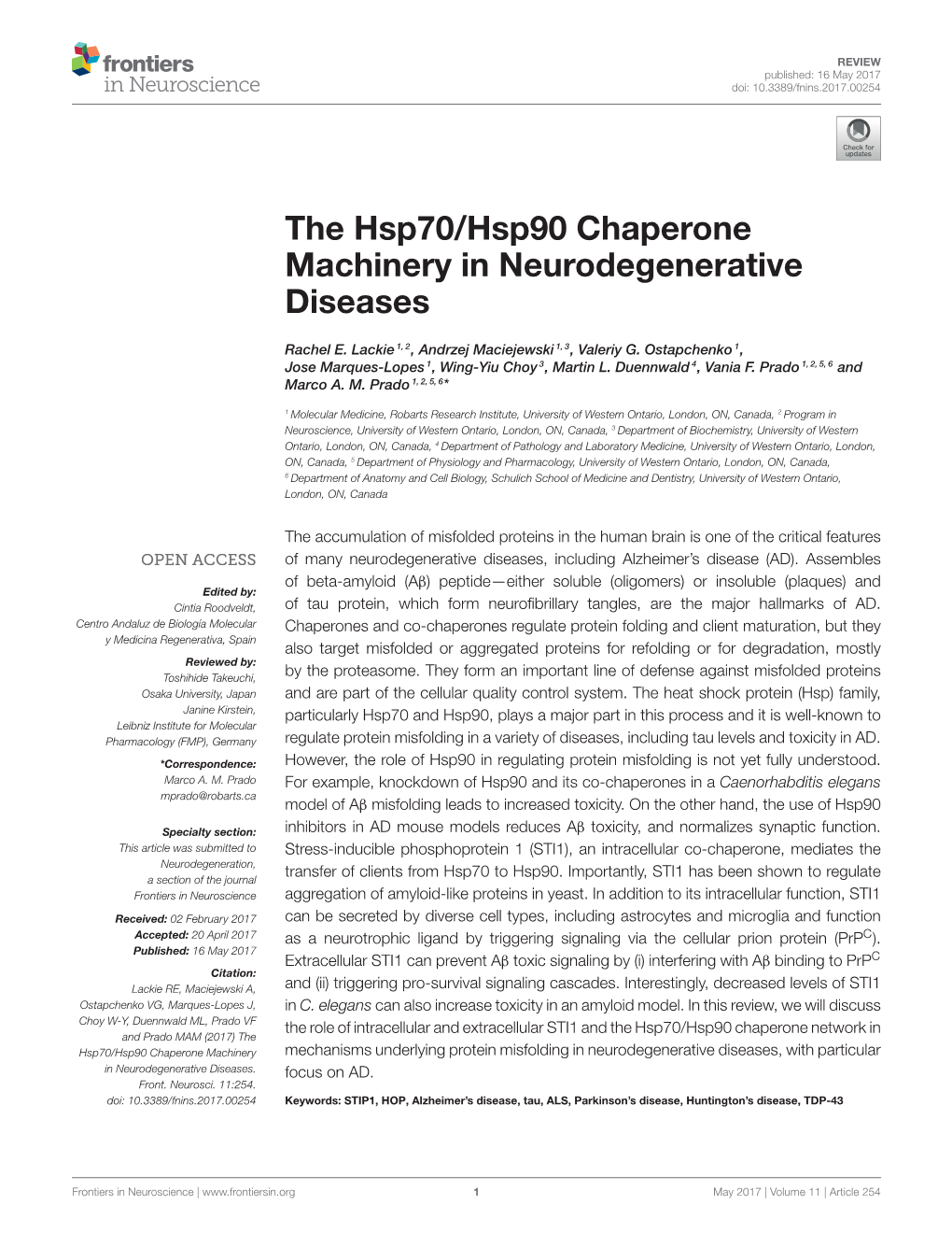The Hsp70/Hsp90 Chaperone Machinery in Neurodegenerative Diseases