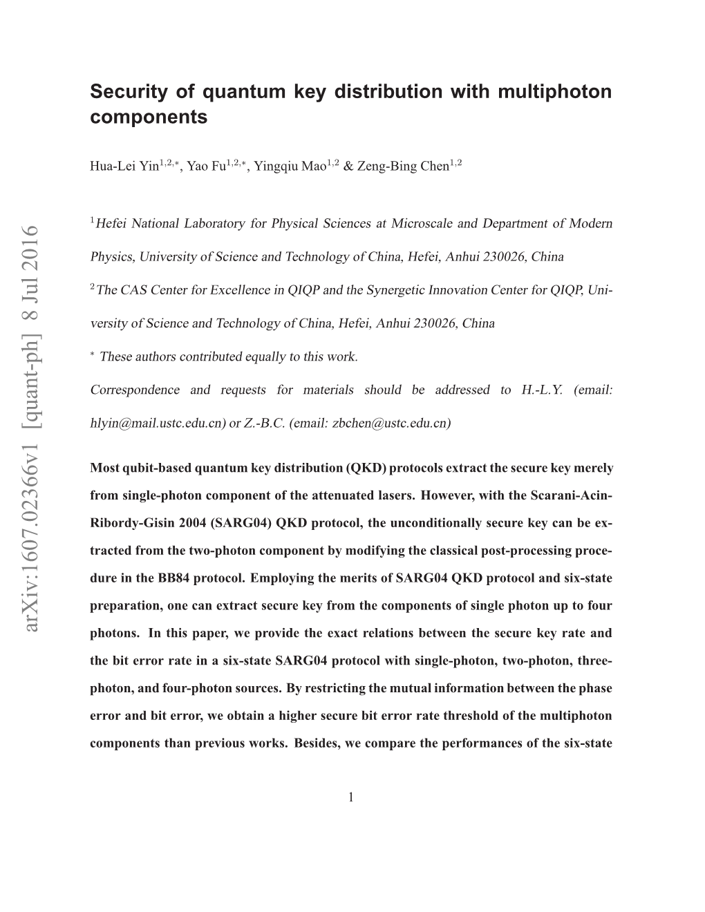 Security of Quantum Key Distribution with Multiphoton Components