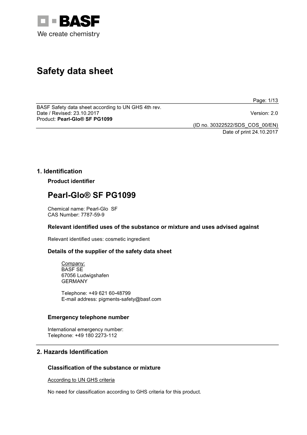 Safety Data Sheet