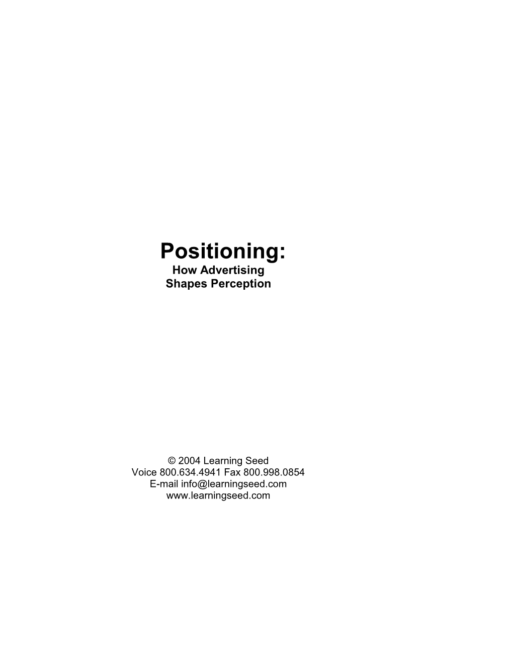 Positioning Guide