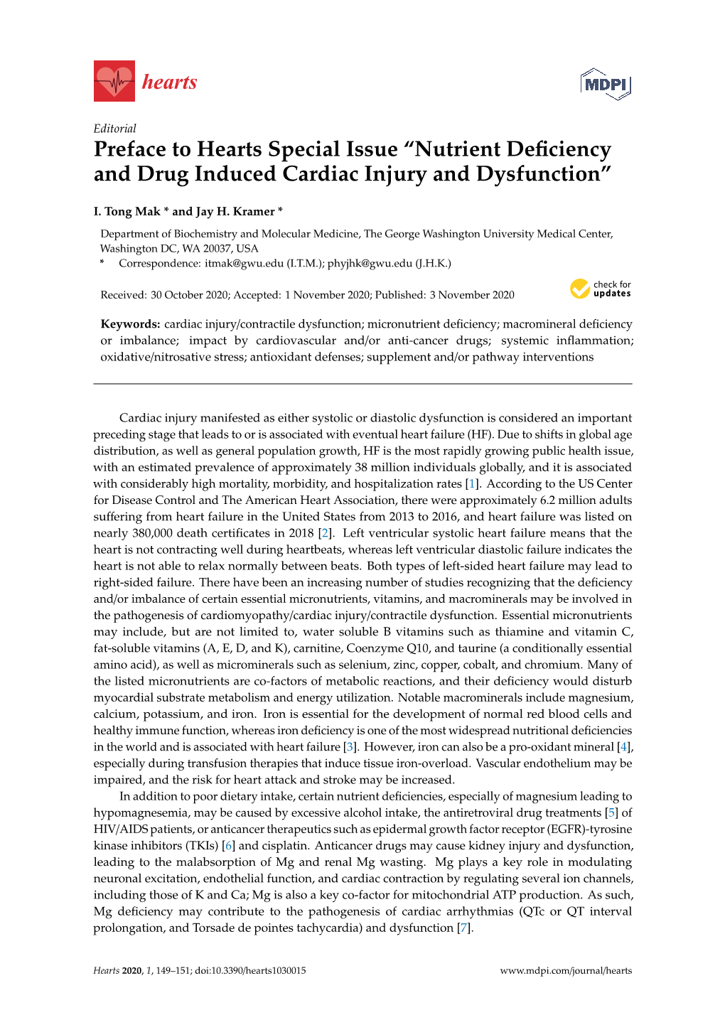 Nutrient Deficiency and Drug Induced Cardiac Injury and Dysfunction