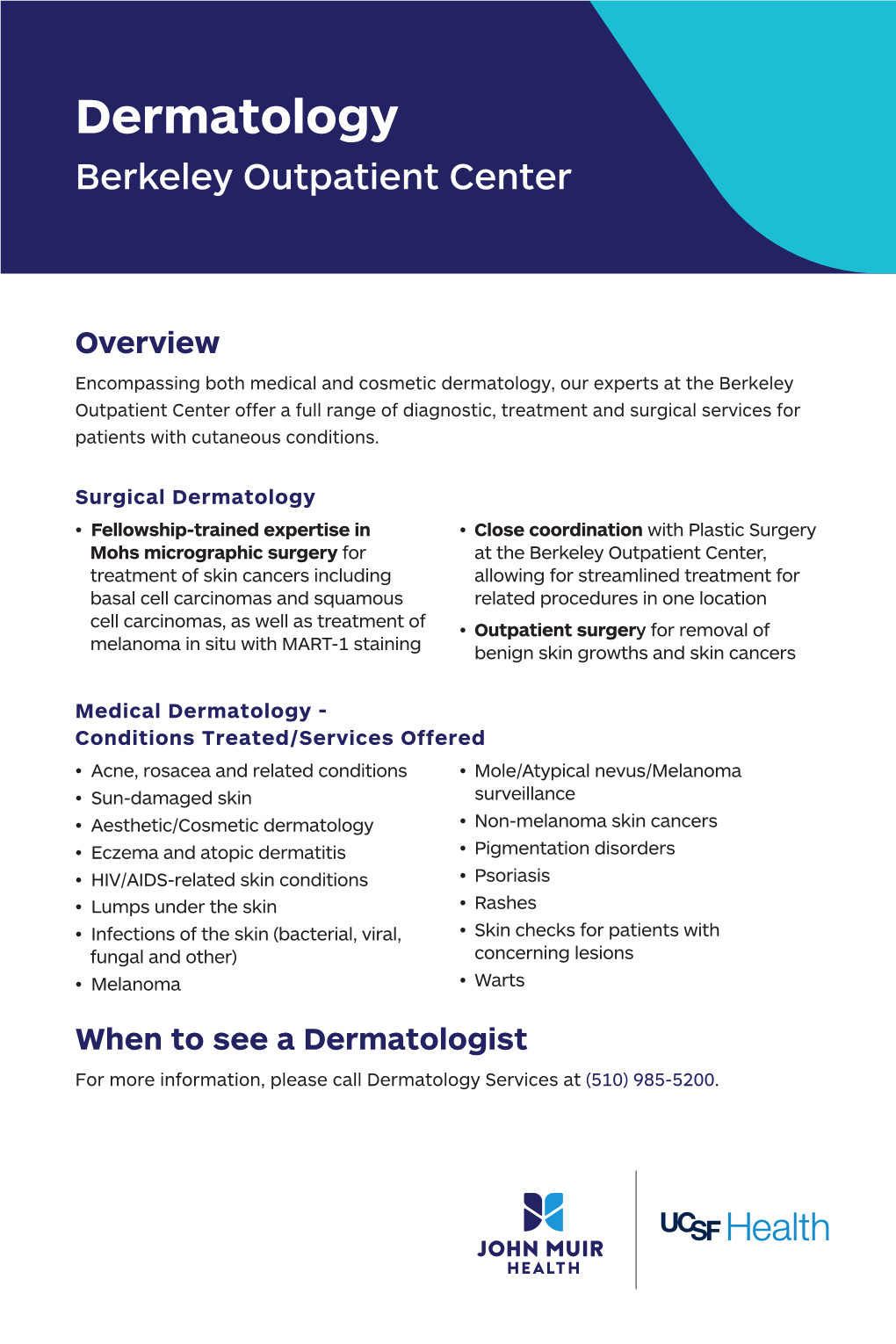 Dermatology at the Berkeley Outpatient Center