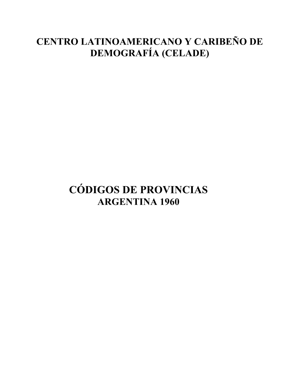 Códigos De Provincias Argentina 1960