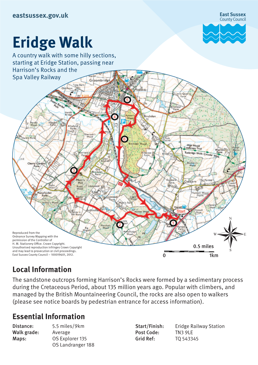 Eridge Walk a Country Walk with Some Hilly Sections, Starting at Eridge Station, Passing Near Harrison’S Rocks and the Spa Valley Railway