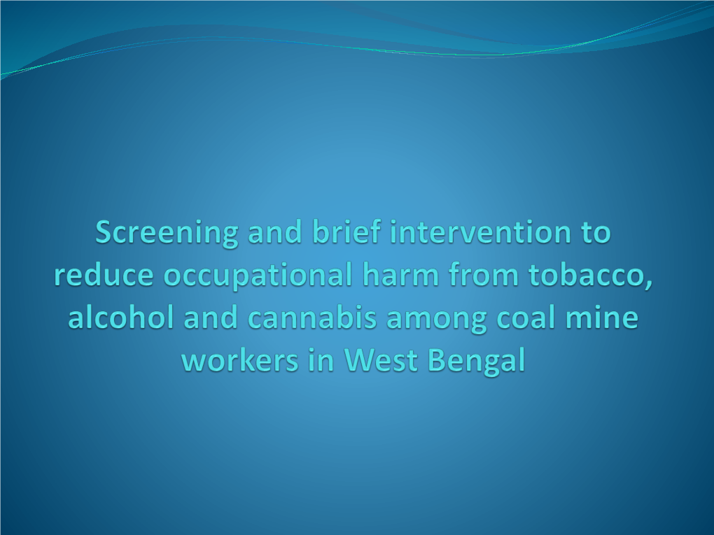 Screening and Brief Intervention to Reduce Occupational