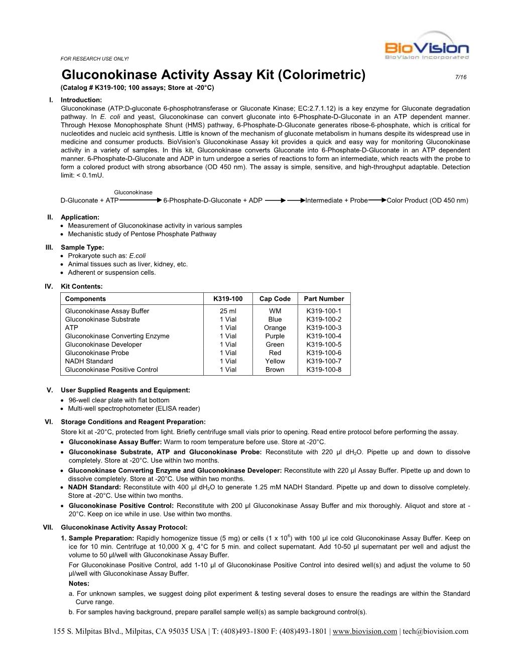 K319-100 Gluconokinase Activity Assay Kit (Colorimetric)