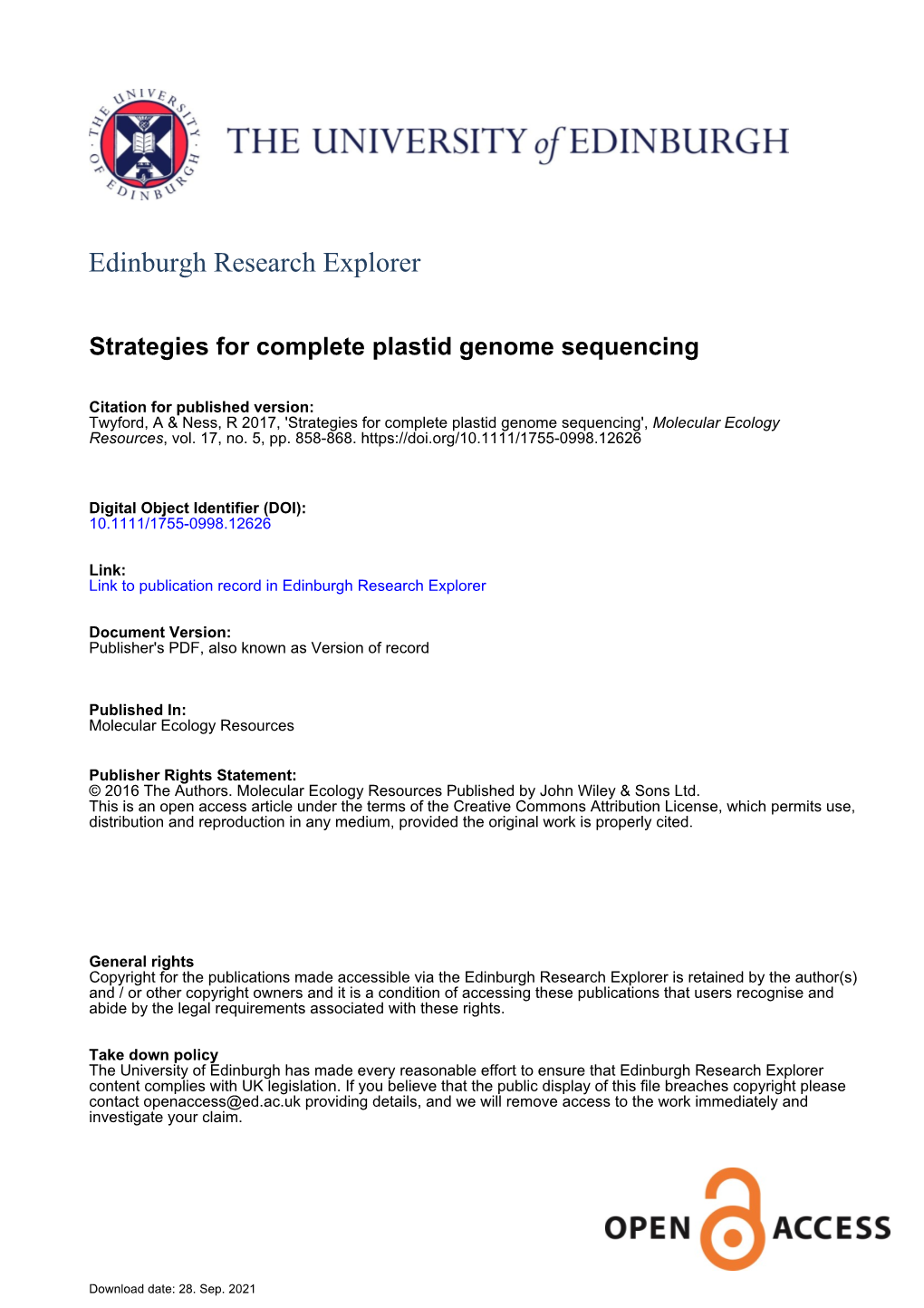 Strategies for Complete Plastid Genome Sequencing