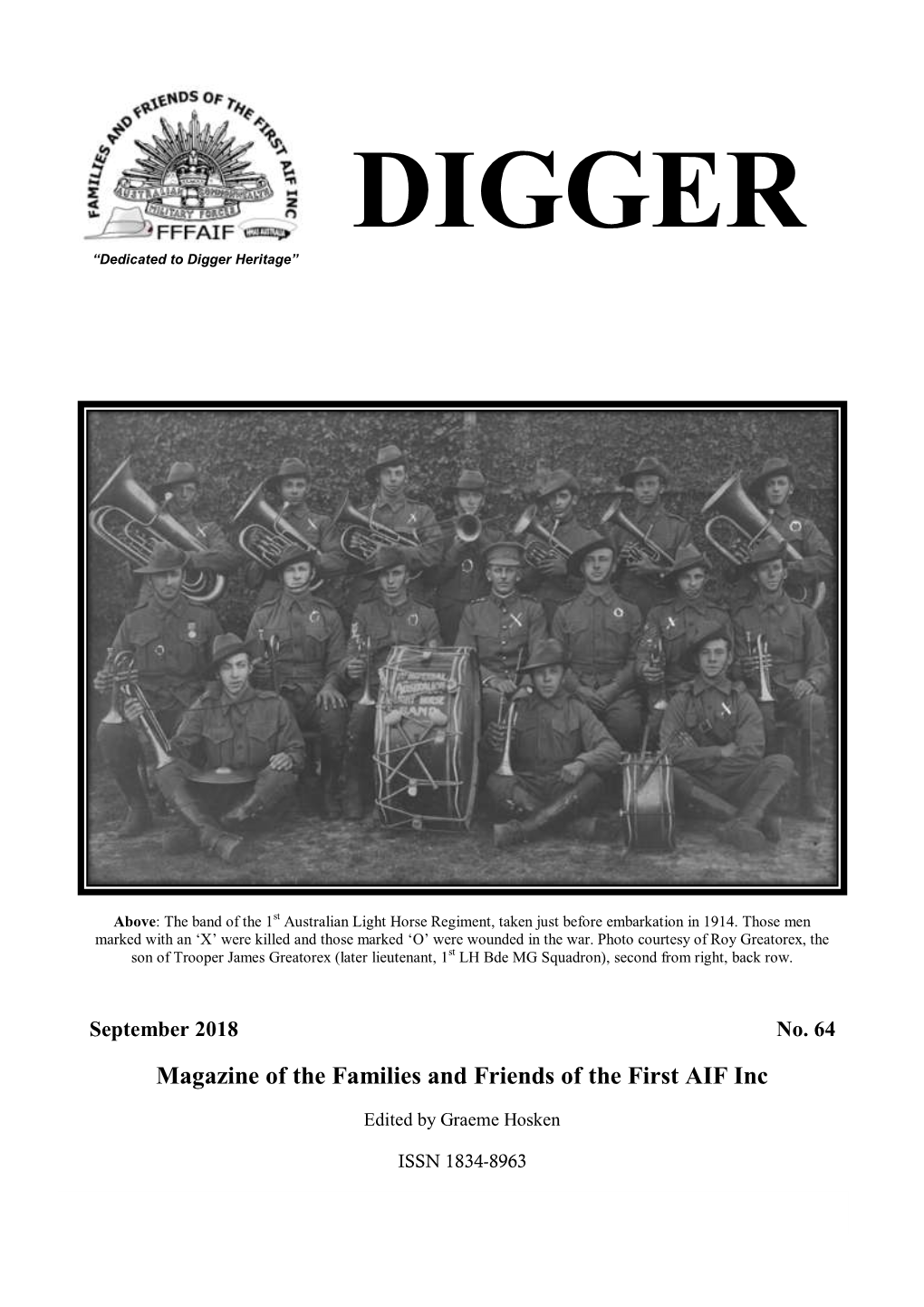 Magazine of the Families and Friends of the First AIF Inc