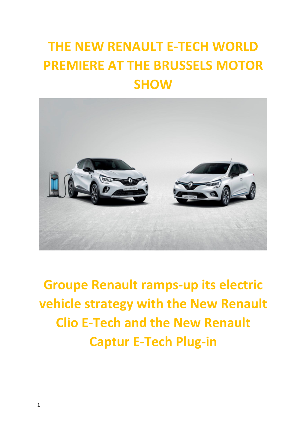 The New Renault E-Tech World Premiere at the Brussels Motor Show