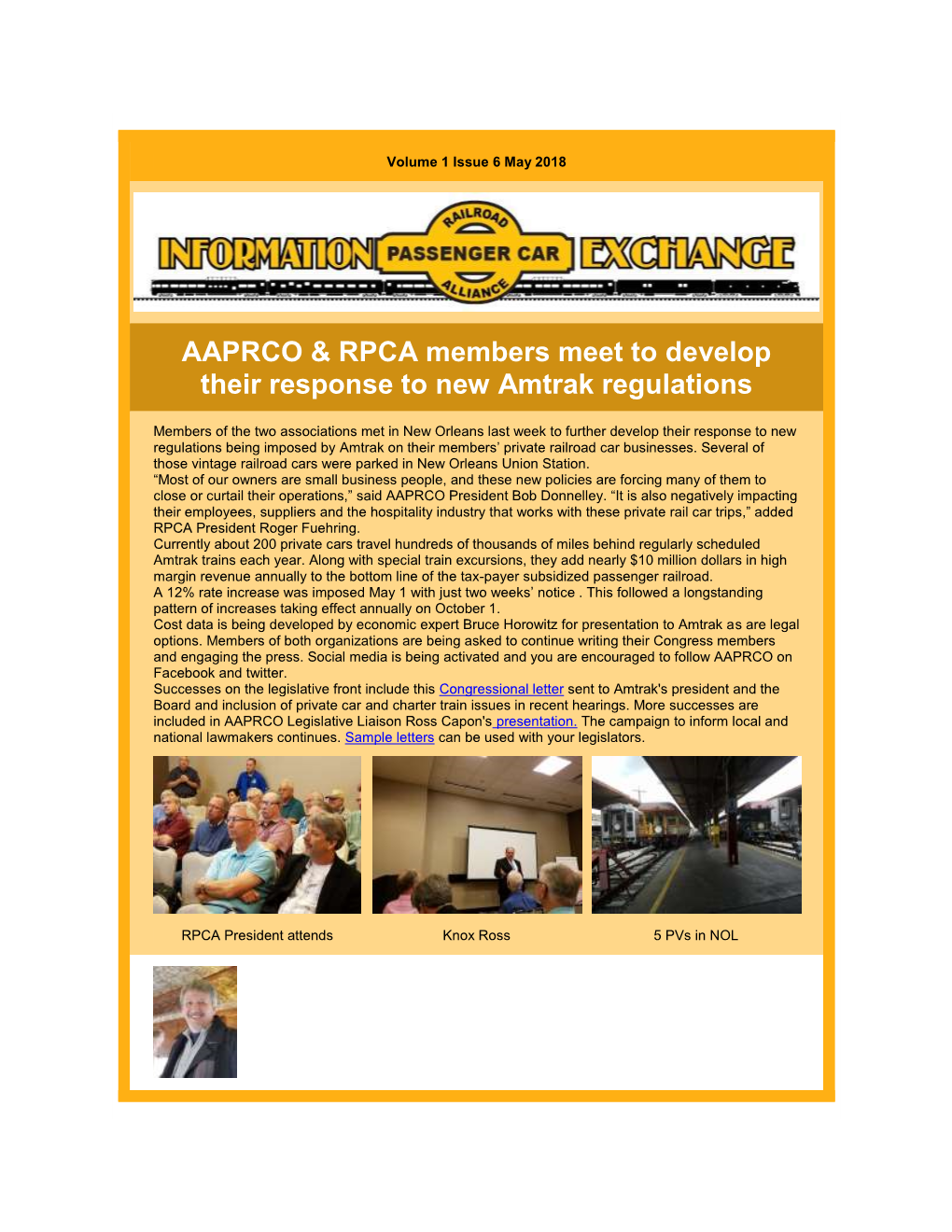 AAPRCO & RPCA Members Meet to Develop Their Response to New Amtrak Regulations