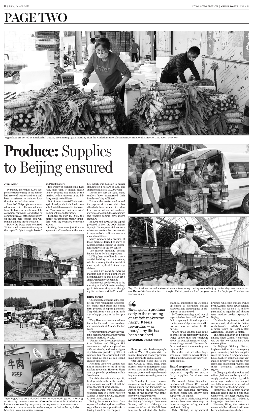 Produce: Supplies to Beijing Ensured