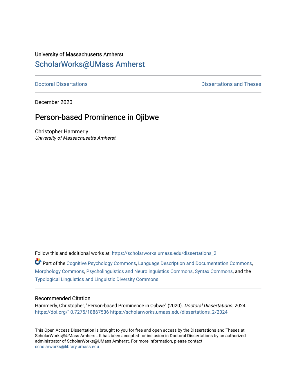 Person-Based Prominence in Ojibwe